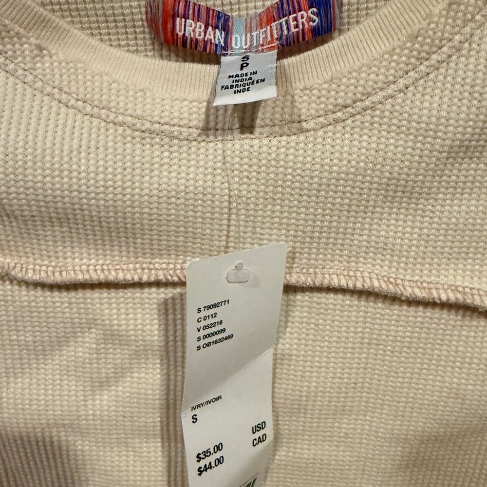 Urban Outfitters Cream Ribbed Knit Top - Picture 3 of 3